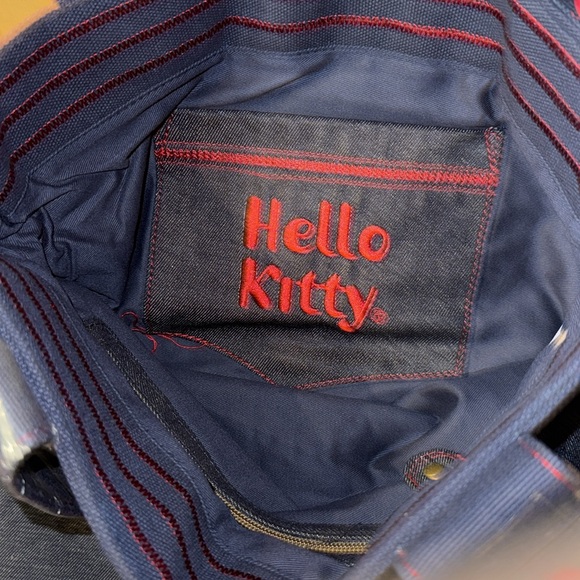 New! Loungefly X Hello Kitty Union Jack Denim Tote Bag - Picture 11 of 12